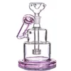 Pink Bong Glass Beaker Base Bong Narghilè Fumo Pipa ad acqua in vetro Heady Glass Oil Rigs con Banger da 14 mm