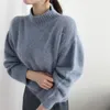 Women's Sweaters Woman Chandails Women's Outer Wear White High Collar Sweater Autumn And Winter Pullover Haima Wool Loose Top