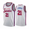 Joel Embiid 1 James Harden Jersey de basquete Philadelphia''76ers''Allen 3 Iverson Ben 25 Simmons Julius 6 Erving Navy 2021/22 Fast Blue