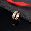 2023 fashionable titanium steel three row diamond ring rose gold pair ring birthday holiday love gift