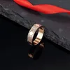 2023 Fashionabla Titanium Steel Three Row Diamond Rose Rose Gold Pair Ring Birthday Holiday Love Gift