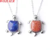 Nieuwe kleine maat schildpad ketting ketting vrouwen blauwe zand hangers reiki chakra vrouwelijke luxe sieraden geschenken feest be909