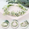 Headpieces Artificial Flower Garland Wreath Headdress Band Hair Hoop Headband Bride Princess Crown Birthday Wedding Decoration