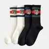 Socken Strumpfwaren Herbst und Winter reine Baumwolle Damensocken bestickte Tigerstreifen lustige Herren-Mid-Tube-Basketball-Sportsocken T221102