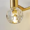 Lâmpadas de parede Modern nórdico espelho de cristal nórdico Luxo dourado Luxo simples quarto banheiro armário de lâmpada de metal luminária de cômoda de metal