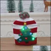 Partyhüte LED-Licht Gestrickte Mützen Schneemann Santa Unisex Adts Kinder Neujahr Weihnachten Leuchtende Mütze Frohe Weihnachten Party Warm Drop Deliv Dhm57