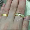 أزياء المجوهرات الخلوية 5A Zircon Stone 10KT Whiteyellow Gold Women Loving Engagement Band Band Ring