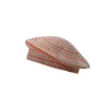 Beret Stripe Plaid Painter Hat Boina French Beret Autumn Winter Women Koreańskie ręcznie robione dzianinowe puste czapki ośmioboczne czapki