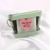 Porte-monnaie Transparent à fermeture éclair, Mini portefeuille porte-cartes en PVC, pochette de rangement quotidien, rouge à lèvres, sac à clés, pochette pour filles