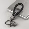 Keychains handgemaakte vintage lederen sleutelhanger voor dames autosleutels diy keyfob sleutelhang accessoires cadeau vriendje porte clef heren sieraden