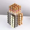 Caixas de armazenamento 2 camadas Tidy Lipstick Suport Transparente Acrílico Plástico Mesa Cosmética Caixa Cosmética 360 graus Organizador