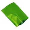 Sacs de stockage 1000pcs / lot vert brillant ouvert haut sac de papier d'aluminium chaleur joint sous vide déchirure encoche étanche snack bonbons haricots emballage pochettes