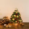 Juldekorationer 45 cm Mini Tree Happy Year 2022 Desktop Ornament Diy Family Decoration for Home Party Navidad Noel