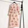 Casual jurken herfst bloemen lange jurk Boheemse mouw losse riem A-lijn zwangerschap