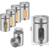 Bouteilles De Stockage Shakers À Épices Bocaux Récipient En Verre Avec Fenêtre De Visualisation 3 Tailles De Diffusion Pour Accessoires De Cuisine