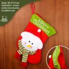 Décorations de Noël 2023 Sac Bas Cadeau Père Noël Elk Bonhomme de neige Bonbons Mignon Pendentif d'arbre dans différents styles