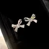 Stud Earrings Placeful Fashion Square Zircon Bow Original High Quality Exquisite Elegant Women Holiday Gift