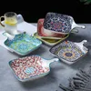 Bowls Creative Ceramic Dinner Plates Bohemia Style Hand-painted Underglaze Single Handle Baking Dish Salad Household Tableware