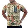 Men's Polos White And Pink Floral Casual T-Shirts Watercolor Flower Polo Shirt Mens Stylish Summer Short-Sleeve Print Clothes Big Size