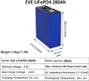 Eve LF280K Bateria litowa 3,2 V 280AH 310AH 320AH AKTUALIZACJA LifePo4 Komórki 6000 cykli do ładowania ogniwa LFP Batteria dla EV RV Solar Home ESS