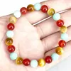 Länkarmband MG1717 Womens Fiskarna Zodiac Armband 8 mm Golden Tiger Eye Amazonite Carnelian Chakra Wrist Mala Natural Gemstone Jewelry