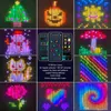 Strings diy programmeerbaar slim raam led gordijn licht string rgb bluetooth fairy kerst bruiloft slaapkamer decor slingering slinger