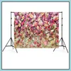 Autres fournitures de fête de fête 3D Rose Fleur Thème Pographie Fond 150x200cm Mariage Mariage Nouveau-né Douche Fête d'anniversaire Po Ba Dhbhr