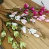 Dekorativa blommor diy 9 huvuden magnolia gren konstgjorda falska golvblad blommig bröllop