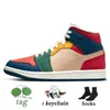 Dames Heren 1s Basketbalschoenen Jumpman 1 Starfish Denim Lost Found Gorge Green Taxi Patent Bred Mid University Blue Dark Mocha Offs White Trainers Sport Sneakers