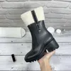 Designer Fashion Boots Women Chelsea Boots Lug Sole Chunky Battle Heel Slip On Elastic Lambwool Motorcykel Shearling Ankel Booties