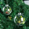 Party Decoration 12pcs 6/8/10cm Transparent Plastic Ball Christmas Ornament Clear Bauble For Xmas Kids Gift Present Box Decorations