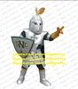 Knight St Norbert Warrior Soldier Fighter Mascot Costume Adult Cartoon Caractoère Supermarché Promotional Events ZZ7823