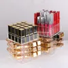 Caixas de armazenamento 2 camadas Tidy Lipstick Suport Transparente Acrílico Plástico Mesa Cosmética Caixa Cosmética 360 graus Organizador