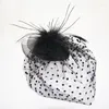 Headpieces Retro Bride Hat Wedding Banket Headwear Veil Fabricfeather Headdress Hairpin Gaze