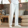 Pantaloni da uomo estate uomini casual sciolti longipelli cotone cotone pantaloni sportivi gamba larga molte tasche