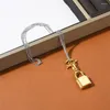 Choker Summer Three-Dimensional Lock Pendant OT Buckle Double-Layer Necklace Removable Two-Color Fashion All-Match Jewelry Gift