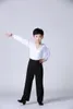 Sahne Wear 2022 Boy Latin Dans Giyeri Ruffly Blue Beyaz Siyah Balo Salonu Modern Erkekler Dans Kostümleri Giysileri