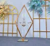 Party Decoration Electropating Gold Diamond Candlestick Frame Wedding Candle Holders Centerpiece