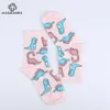 Chaussettes modéaliennes modéaliennes couleurs roses décontractées pour animaux mignons chaussettes dinosaures pour femmes dames harajuku drôle japon kawaii femmes chaussettes t221102