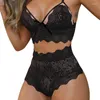 Aktiv shorts Sexig Deep V Underkläder Ultratin Bh Set Plus Size Brassiere Green Women Lingerie Lace broderi Transparent trosor