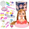 Kids Fashion Toy Children Makeup Pretend Playset Styling Head Doll Hairstyle Beauty Game with Hair Dryer Birthday Gift For Girls 210901249S