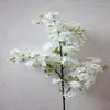 Decorative Flowers 100 CM Long Artificial Silk Flower Simulation Cherry Blossom Begonia Sakura Tree Stem For Home Wedding Party Decoration