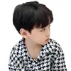 Hair Lace Wigs Tiktok Children's Men's Mid Point Fashion Hair Korean Version Handsome Students' Black Short Straight Wig Headgear