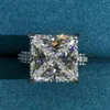 Кольцо с пасьянсом WUIHA Стерлингового Серебра 925 пробы 3EX Princess Cut 6 CT VVS D Цвет Создан Свадьба Помолвка Индивидуальные Ювелирные Изделия 221107