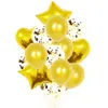 Julfestleveranser 14pcs18 tum aluminiumfilm Pearl Sequins Rose Gold Balloon Set Baby Party Decoration Holiday Layout