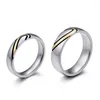 Anéis de casamento jóias colorido de cor de cor de coração para homens para homens Men Silver Stainless Steel Amante Promessa do Dia dos Namorados Presentes