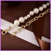 Pearl Necklace Ladies Gold Fashion Necklaces Designers Jewelry Womens Party Chains Necklace With Diamonds Accessories Gifts