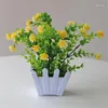 Fleurs décoratives Simulation Plante En Pot Artificielle Parfait En Plastique Affichage Moule Bonsaï Pour Ornements Maison Jardin Décor 19 8 15 Cm