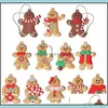 クリスマスの装飾クリスマスツリージンジャーブレッドマンの装飾品12pcs/set sorted pvc fugurines holiday new year decorations drow de dhwxl