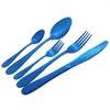 Servis uppsättningar 30 st/6set Sliver Cutlery Set rostfritt stål Flatvaror Knivar Dessert Fork kaffestassar köksbordsartiklar